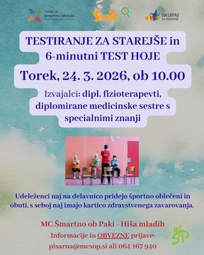 Testiranje za starejše in 6-minutni TERST HOJE