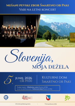 Vabilo na letni koncert Mešanega pevskega zbora Šmartno ob Paki