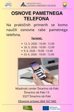 maj, junij - Osnove pametnega telefona ŠMARTNO OB PAKI