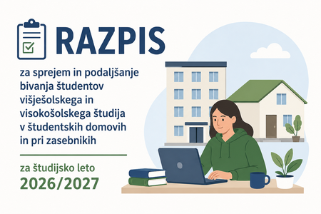 Simbolična slika: razpis za sprejem in podaljšanje bivanja študentov